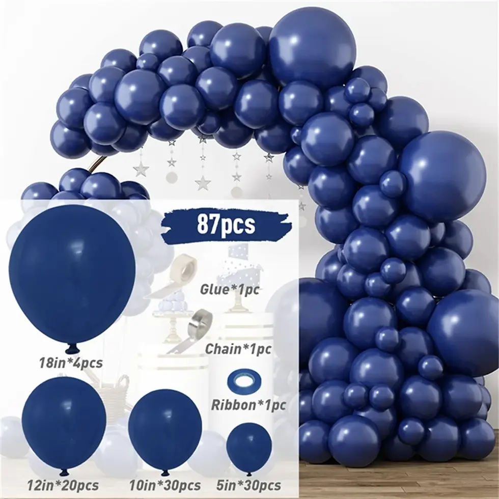 Thumbnail: 87pcs Solid Color Latex Balloon Chain Foil Balloons