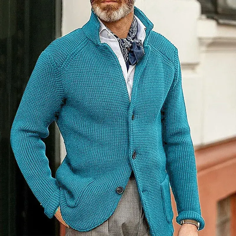 Thumbnail: Men Single Breasted Cardigan Knitted Winter Sweater