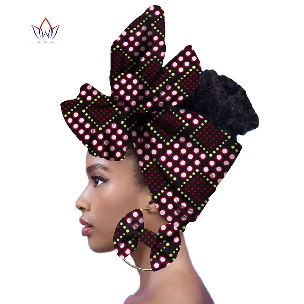 Thumbnail: Fashion African Head Scarf and Wrapping- 2 Pieces