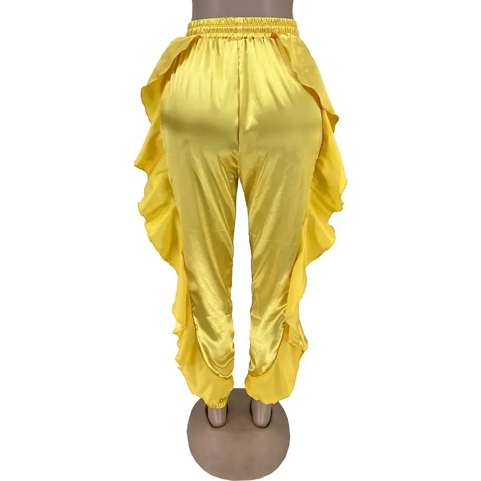 Thumbnail: High Waist Fringe Straight Leg Streetwear Casual Trousers Women Fashion Pants