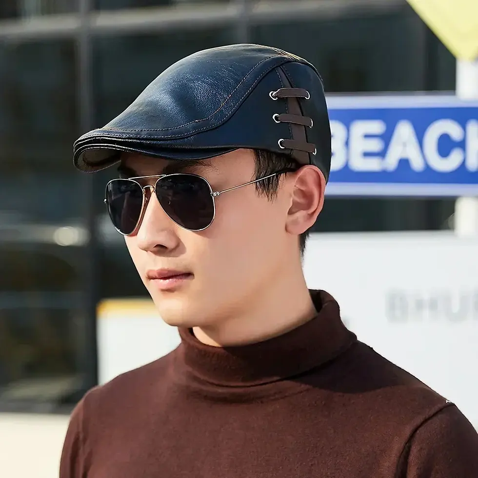 Thumbnail: Leather Newsboy Hat