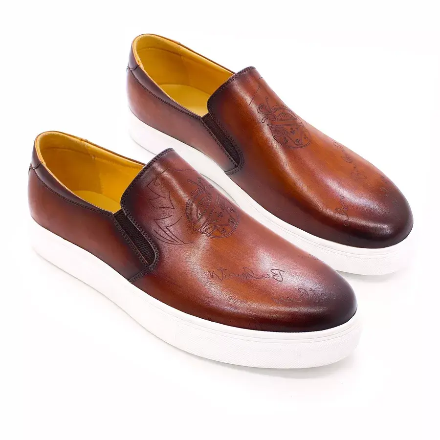 Thumbnail: Genuine Leather Casual Men's Flat Platform Sneaker