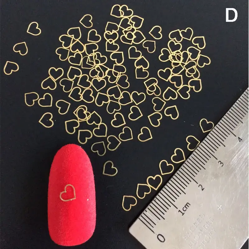 Thumbnail: 100Pcs/Lot Gold Metal Nail Decals Ultra-Thin Flakes