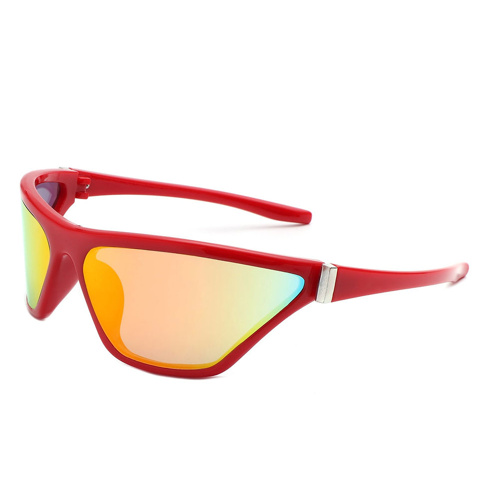 Thumbnail: Luminize - Square Mirrored Wrap Around Sport Sunglasses