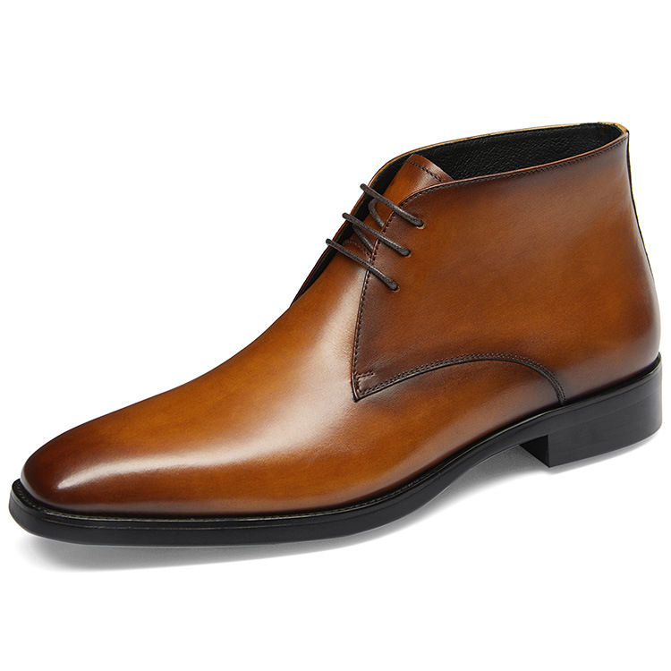 Thumbnail: Mens Original Leather Winter Brown Ankle Boots