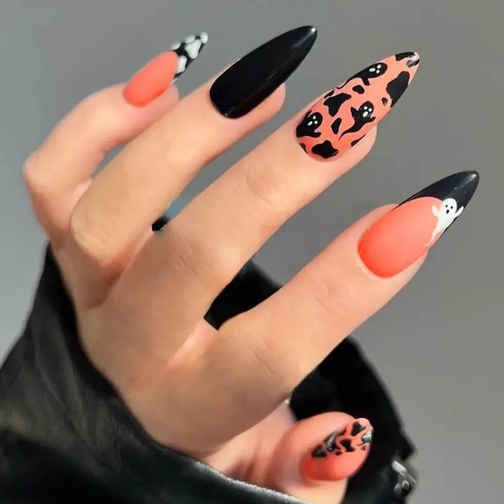 Thumbnail: Long Almond Fake Nails 24pcs