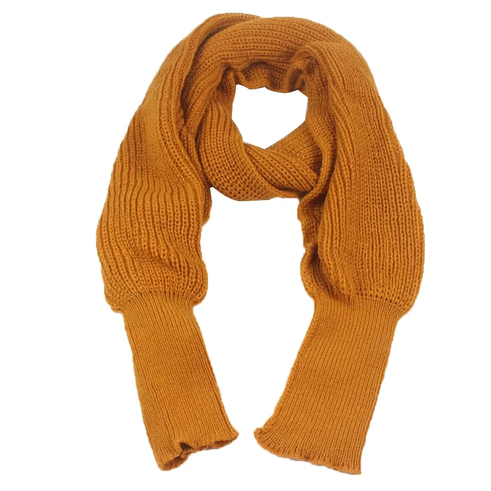 Thumbnail: 10 Colors Women Knitted Sweater Tops Scarf With Sleeve Wrap