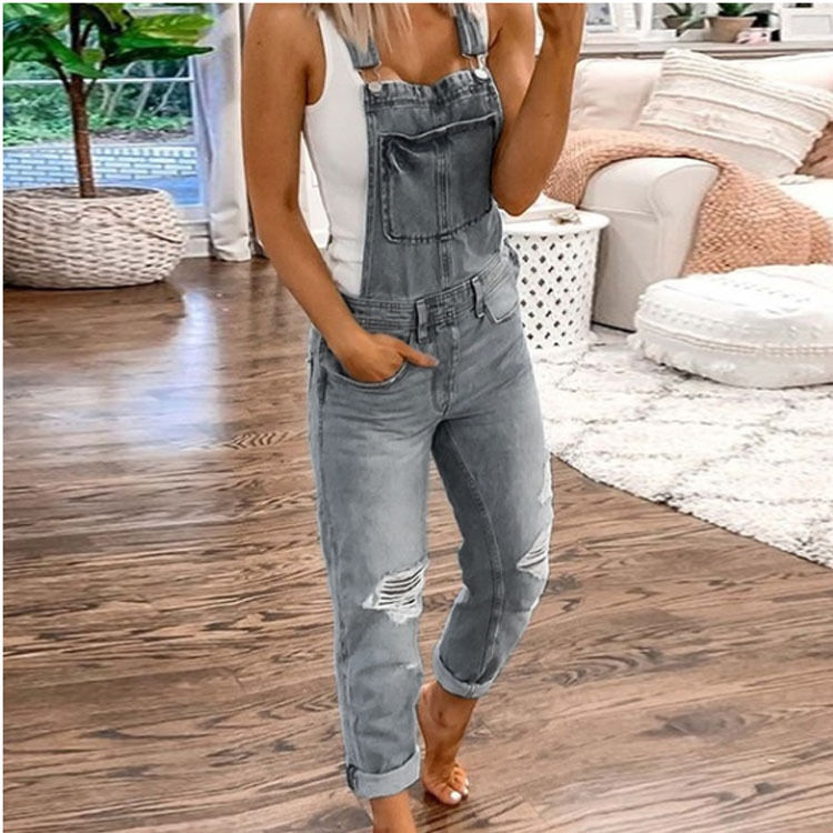 Thumbnail: S-5xl Plus Size Women's Jean Rompers