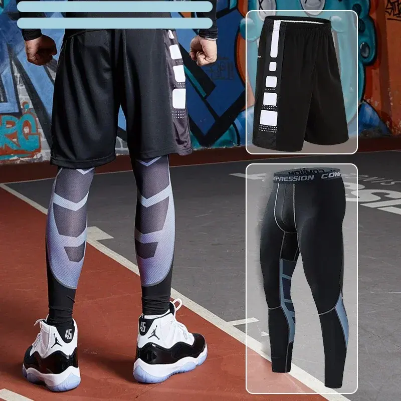 Thumbnail: Men's Running Tracksuit Training Fitness Sportswear Set Compression