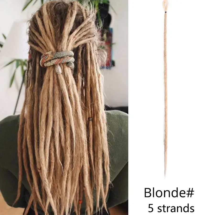 Thumbnail: 5 strans Loc Hair Extensions- Synthetic Faux Locs