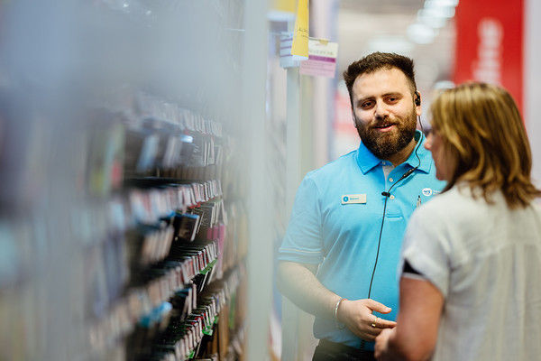 Team member interacting with a customer