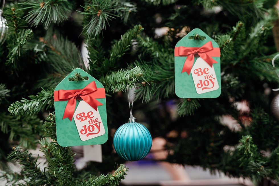 Be the joy xmas decorations on a tree