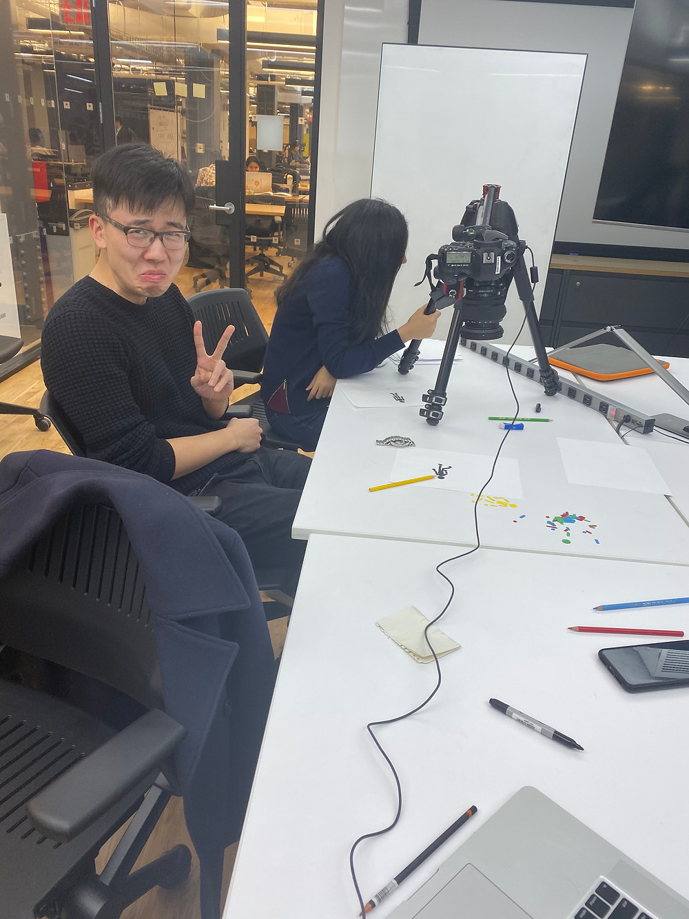 The setup for the stop motion project