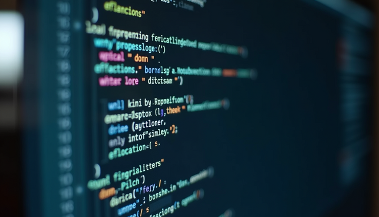 High angle view of a developer's screen showing code with library imports