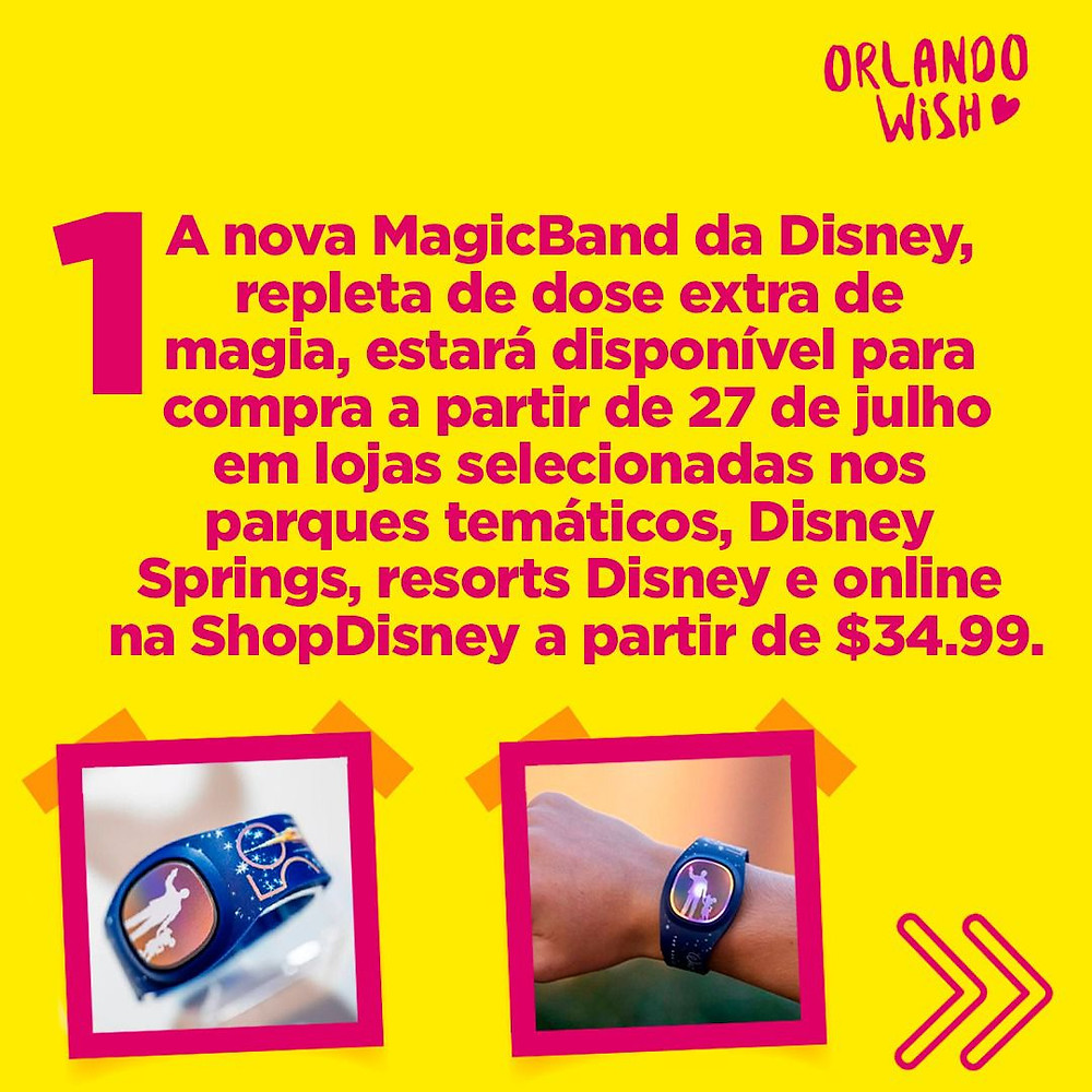 Nova MagicBand da Disney, preços a partir de 34,99 dólares.