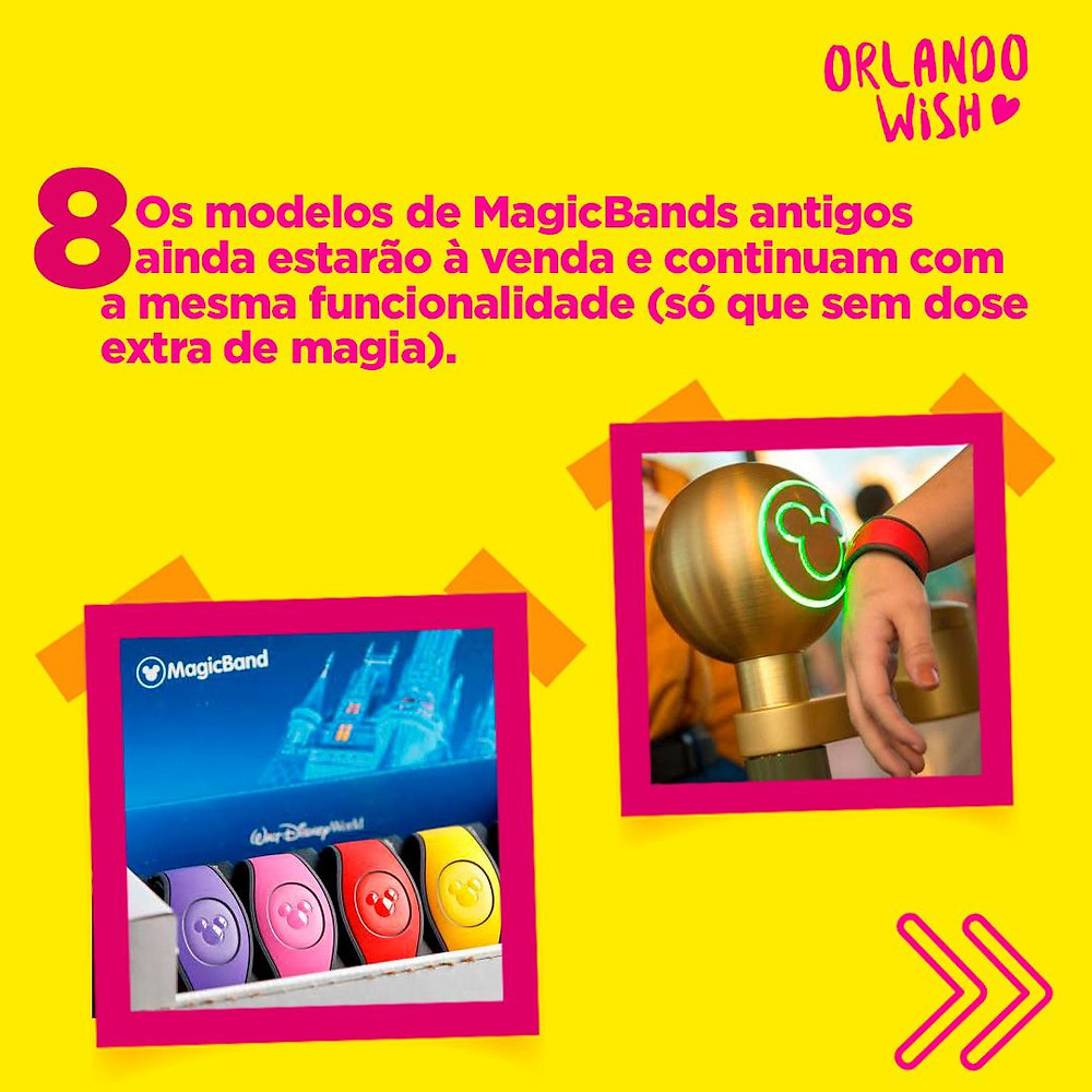 Modelos antigos de MagicBands continuam à venda na Disney.