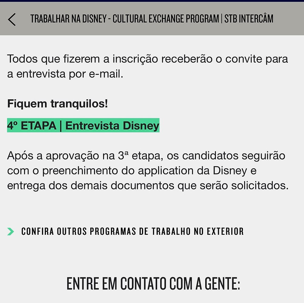 Entrevista Disney, como virar Cast Member.