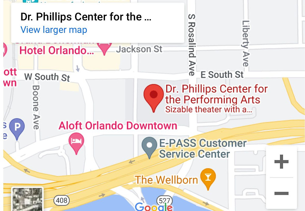 Localização do musical Hamilton em Orlando.