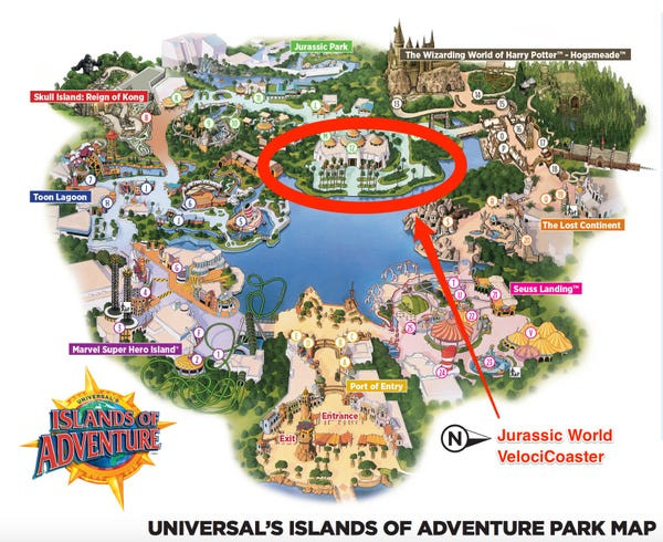 VelociCoaster no Islands of Adventure parque Universal