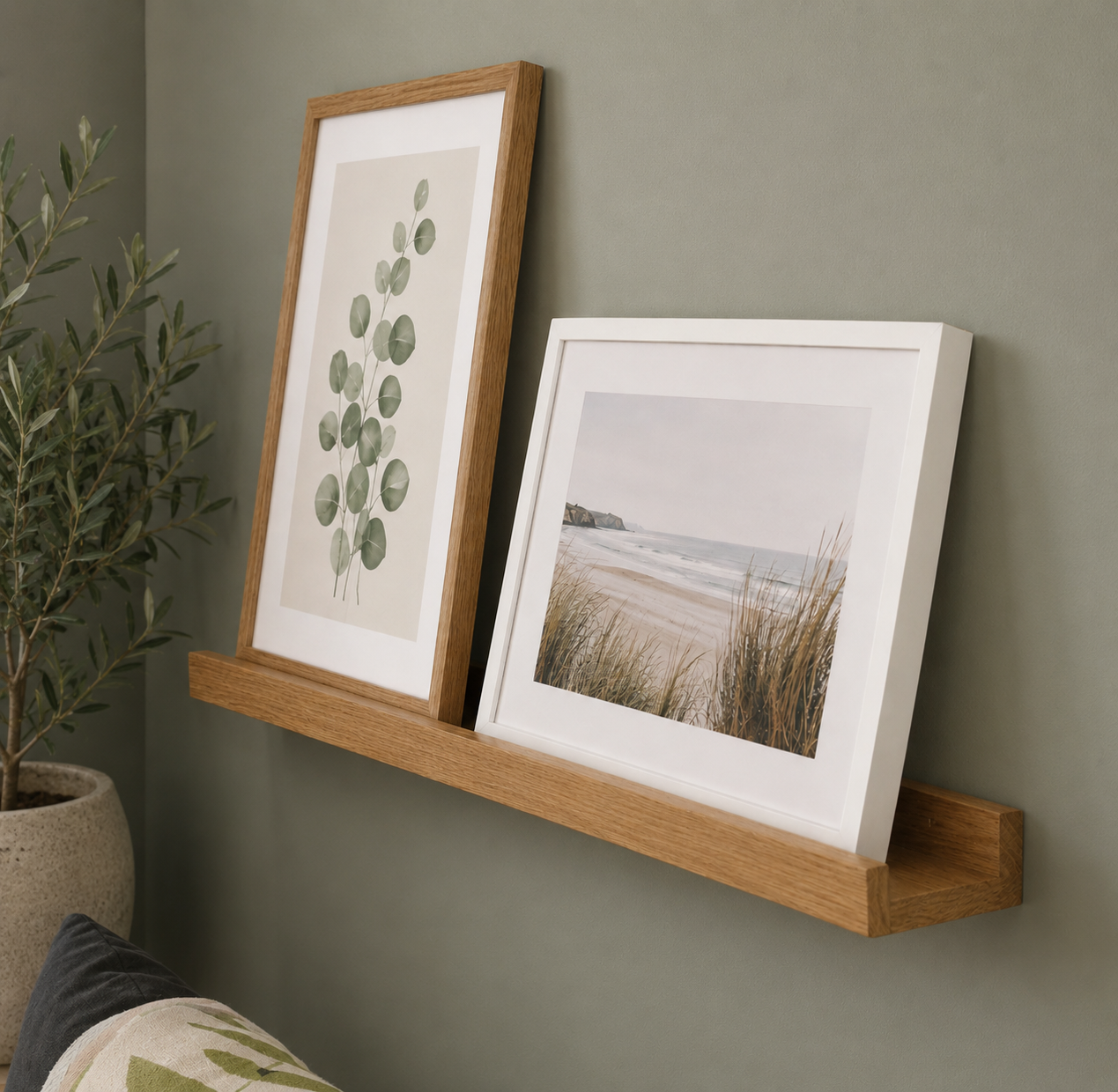 BUILT Made to Measure Real Oak Picture Shelf