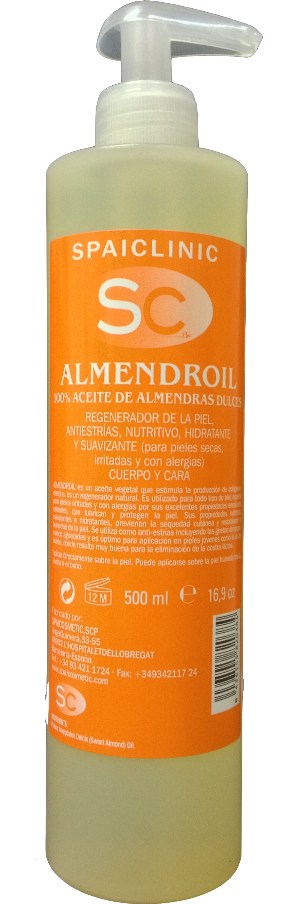 Miniatura: Spaiclinic - Almendroil 500ml Aceite de Almendras Dulces