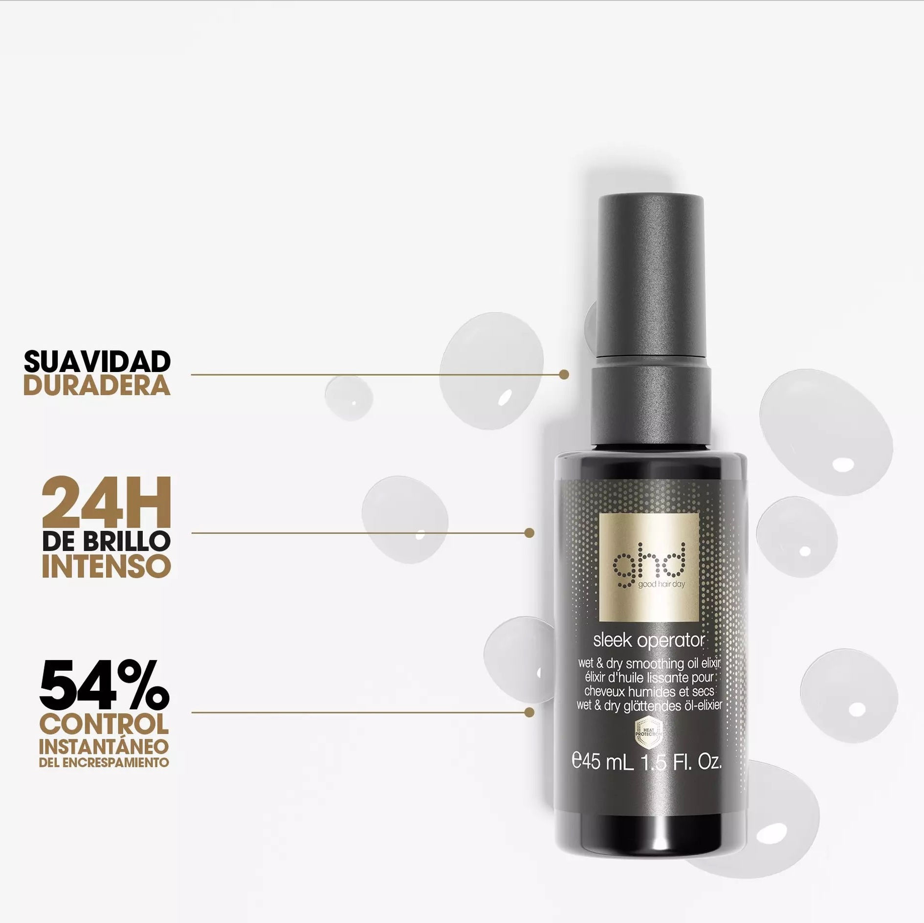 GHD - Sleek Operator - Aceite Elixir Concentrado para Suavidad y Brillo - 45ml