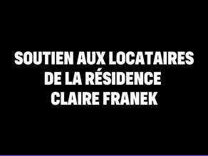 Soutien aux locataires de la résidence Claire Franek