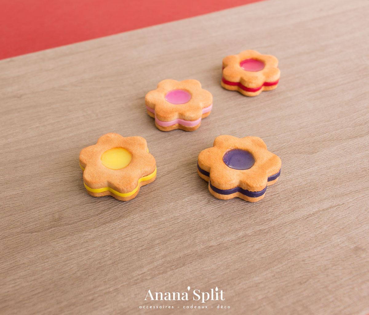 Magnets biscuits confitures en pâte polymère Fimo