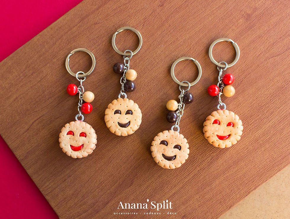 Miniature : porte-clés biscuit mini-BN chocolat et fraise