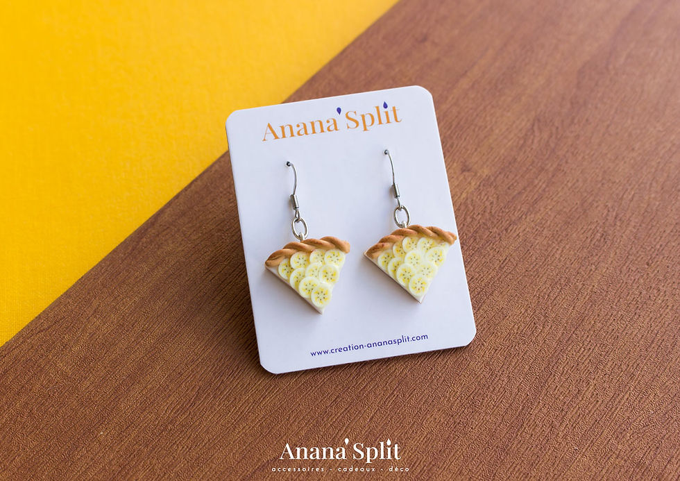 Miniature : Paire de boucles d'oreilles tarte à la banane