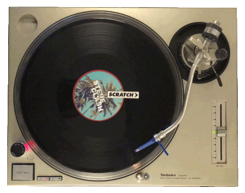 Vinyl record spinning