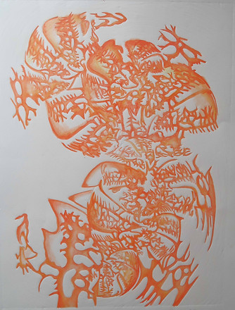 Crayfish coloured embossed print 1.jpg