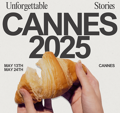 Poster for Cannes 2025, showcasing the iconic film festival logo and a visual element of the event for BLF