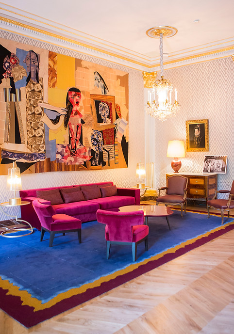 French Embassy in Madrid Picasso interior setting, featuring a vibrant decor for CNP Partners.