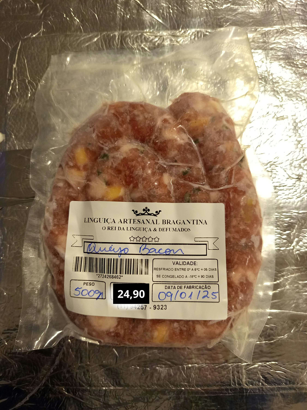 Miniatura: Linguiça Bragantina C/Queijo e Bacon 