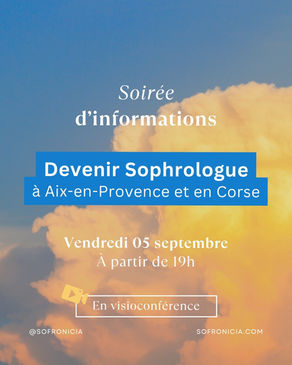 Soirée d'informations - Devenir sophrologue à Aix-en-Provence et en Corse - 05/09/25