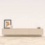 Markant tv meubel 3 kleppen zwevend maatwerk tv meubel kleur champagne