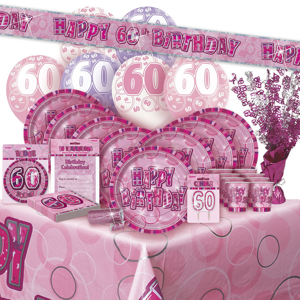 60th Birthday Glitz Pink
