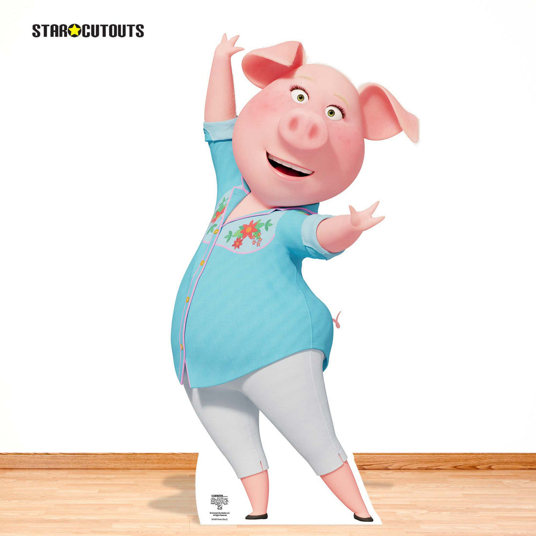 Rosita Pig Sing 2 Cardboard Cut Out Height 95cm