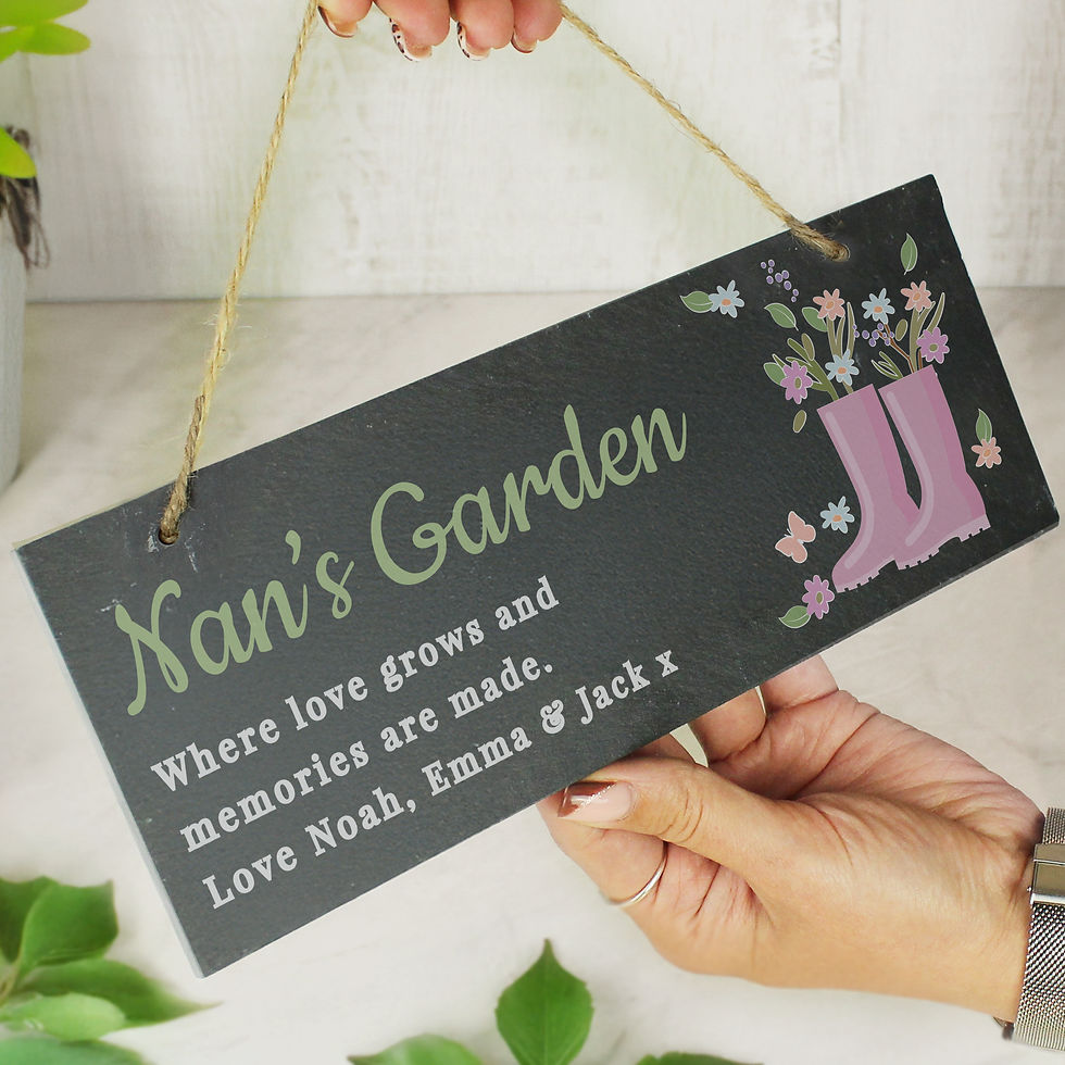 Thumbnail: Personalised Floral Garden Slate Sign