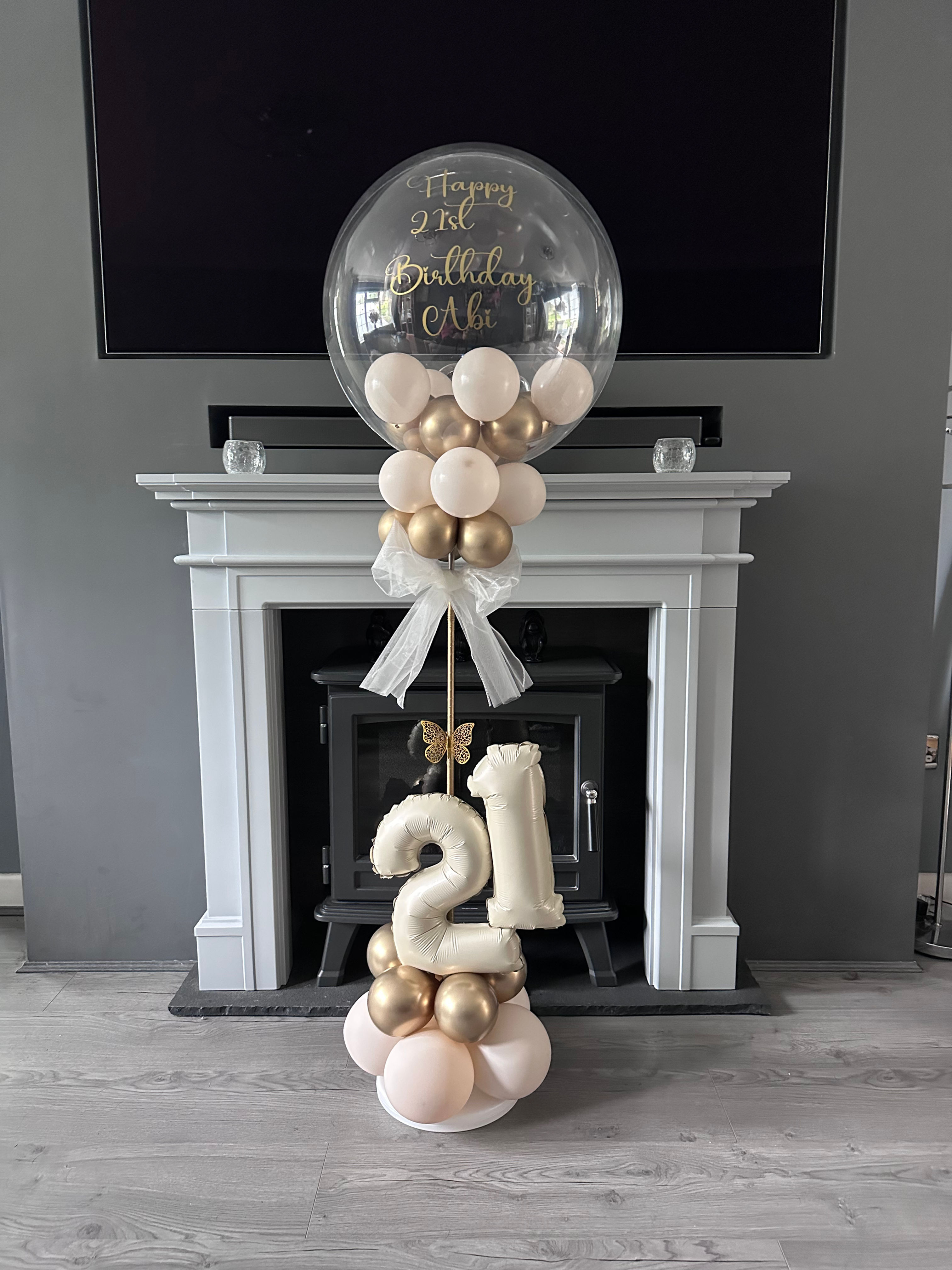 Personalised Mini Number Bubble Balloon Pedestal