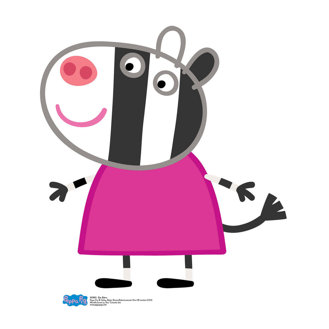Zoe Zebra (Star Mini Cut-out) Cardboard Cut Out Height 68cm