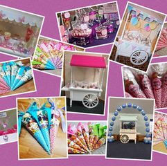 Various displays of colorful treats, Fancy Dress Costumes Balloons Gifts, Party World Ferndown