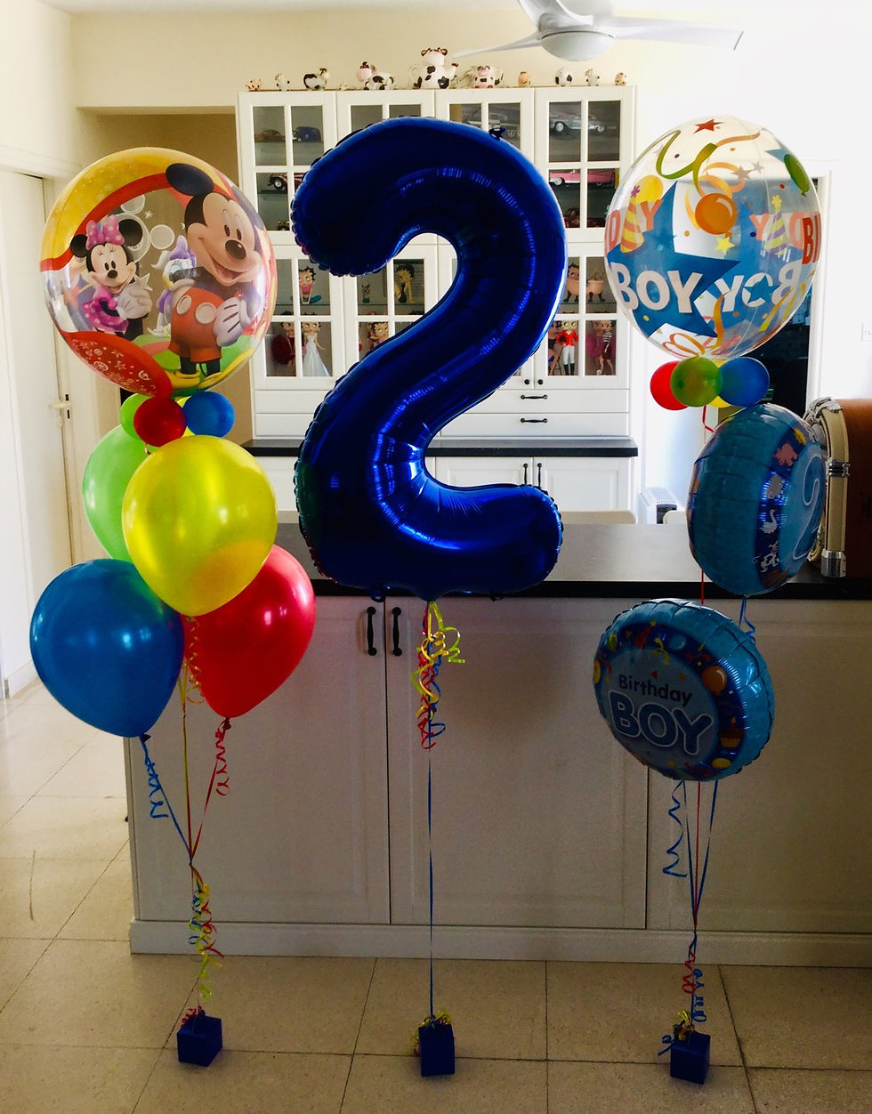 Various balloons, blue number 2,