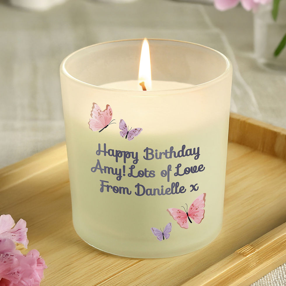 Thumbnail: Personalised Butterfly Frosted Candle