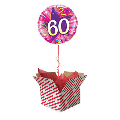 Pink 60th Birthday Balloon-In-A-Box