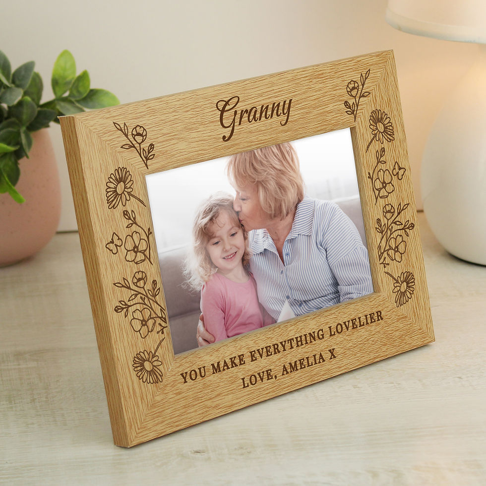Thumbnail: Personalised Wild Flowers 6x4 Oak Finish Photo Frame