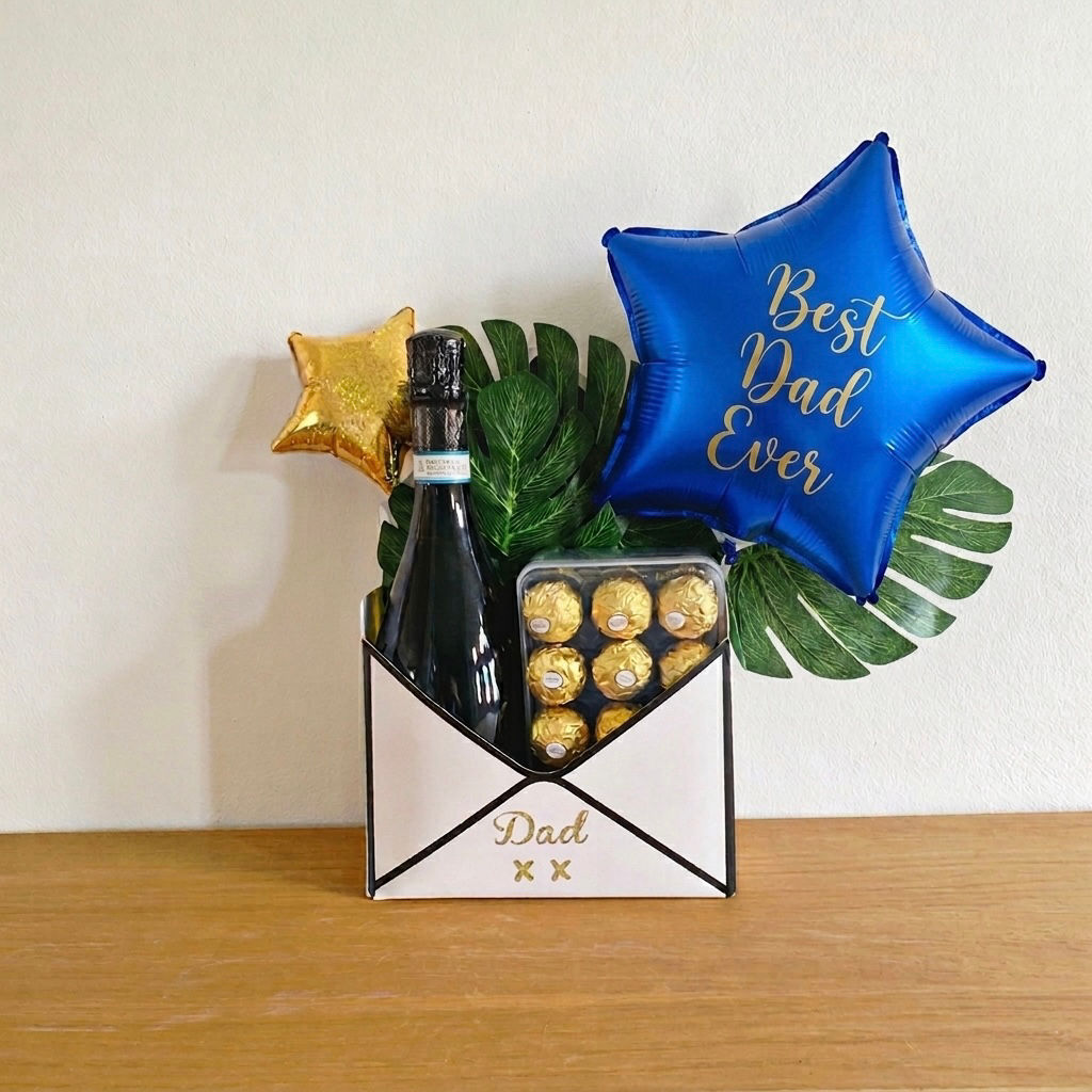 Father’s Day Gift Envelope (Add a bottle) with Chocolates and Palm Leaves