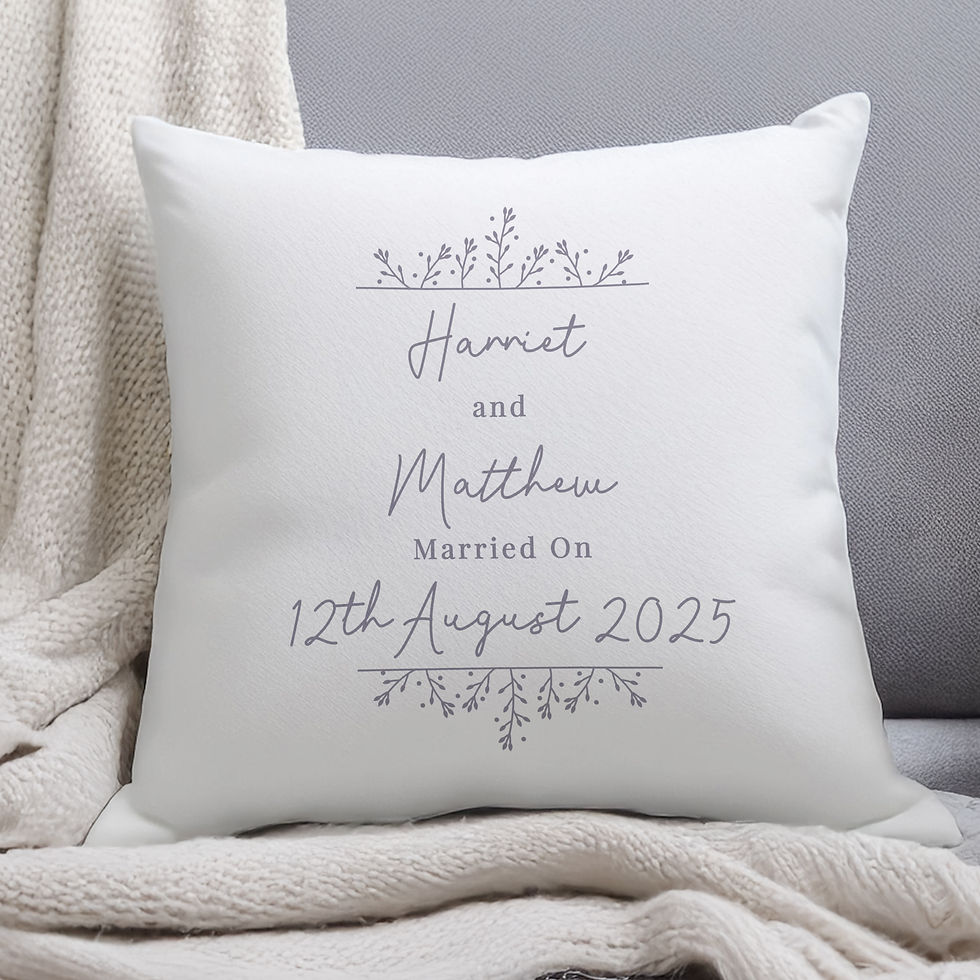 Thumbnail: Personalised Grey Floral Cushion