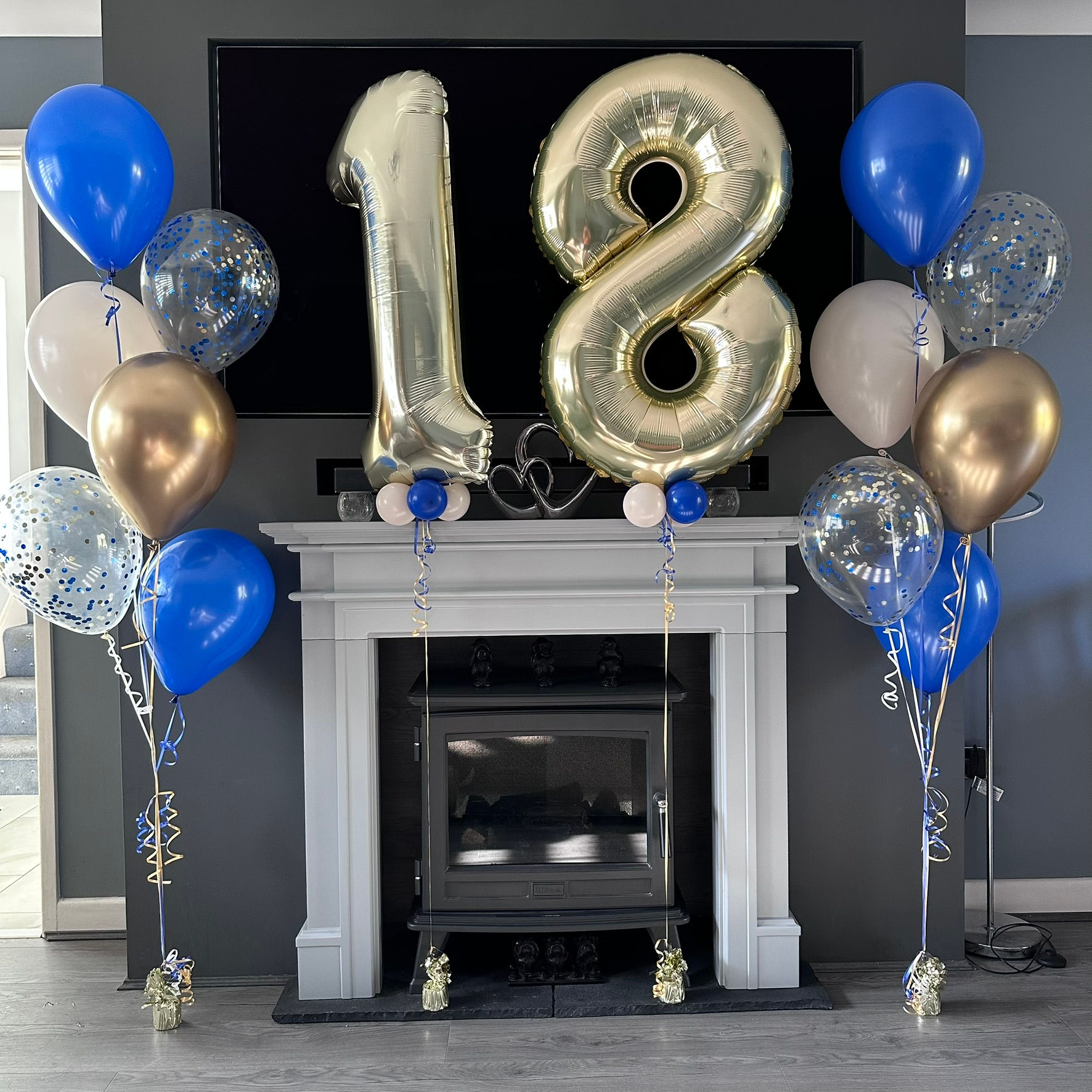 Milestone Number Balloons with Latex Confetti Bouquets Package